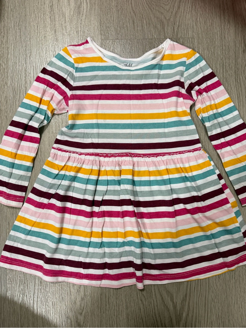 H&M Kkds Multi-Stripe Long Sleeve Dress